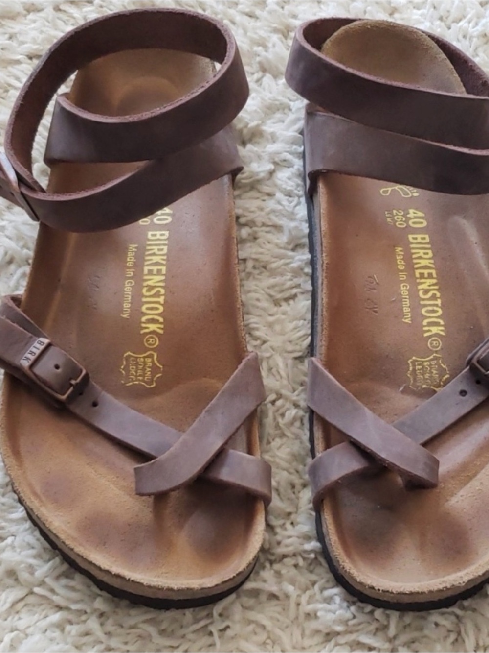Birkenstock 40 100% Leather Brown